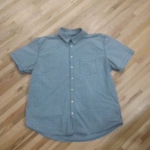 Men's short sleeve XL button upBlue & black plaid